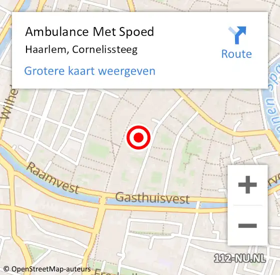 Locatie op kaart van de 112 melding: Ambulance Met Spoed Naar Haarlem, Cornelissteeg op 24 november 2013 02:47