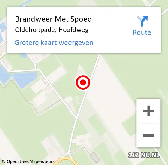 Locatie op kaart van de 112 melding: Brandweer Met Spoed Naar Oldeholtpade, Hoofdweg op 18 oktober 2015 13:28