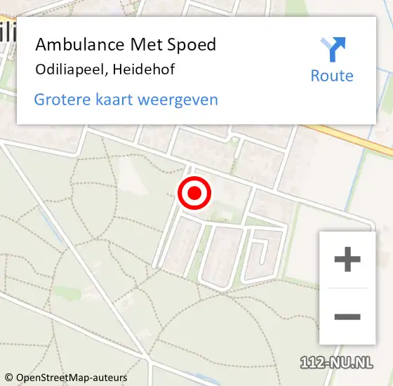 Locatie op kaart van de 112 melding: Ambulance Met Spoed Naar Odiliapeel, Heidehof op 24 november 2013 02:59