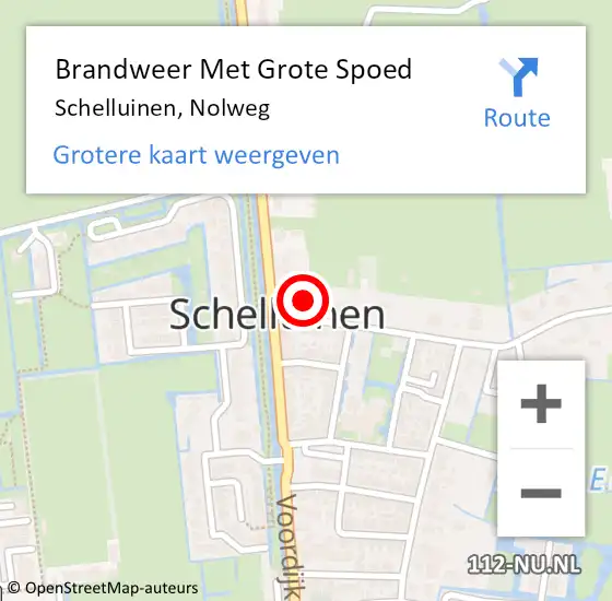 Locatie op kaart van de 112 melding: Brandweer Met Grote Spoed Naar Schelluinen, Nolweg op 18 oktober 2015 14:37