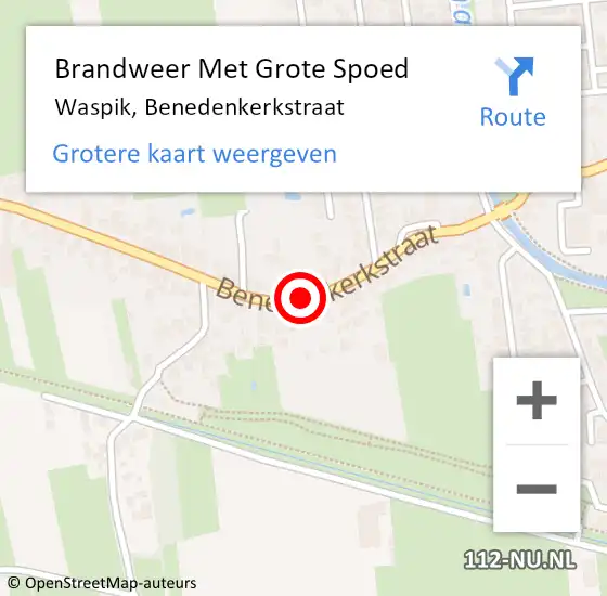 Locatie op kaart van de 112 melding: Brandweer Met Grote Spoed Naar Waspik, Benedenkerkstraat op 18 oktober 2015 18:11