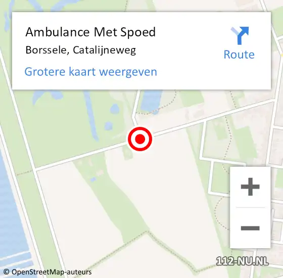 Locatie op kaart van de 112 melding: Ambulance Met Spoed Naar Borssele, Catalijneweg op 18 oktober 2015 19:01