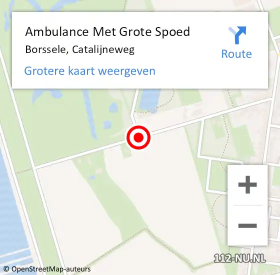 Locatie op kaart van de 112 melding: Ambulance Met Grote Spoed Naar Borssele, Catalijneweg op 18 oktober 2015 19:22