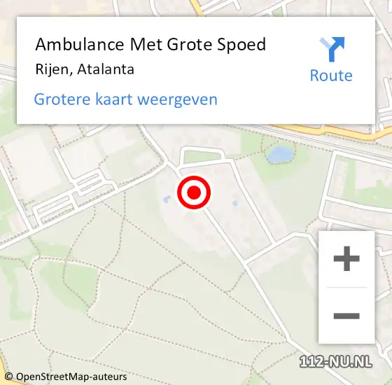 Locatie op kaart van de 112 melding: Ambulance Met Grote Spoed Naar Rijen, Atalanta op 18 oktober 2015 19:27