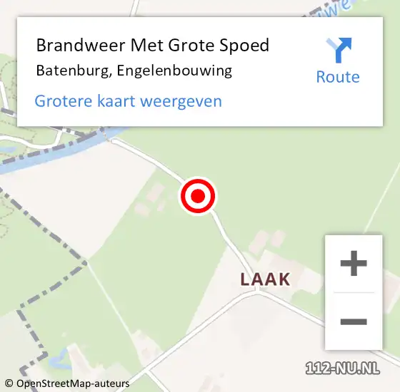 Locatie op kaart van de 112 melding: Brandweer Met Grote Spoed Naar Batenburg, Engelenbouwing op 18 oktober 2015 20:20