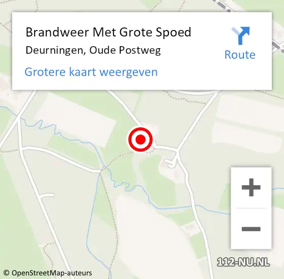 Locatie op kaart van de 112 melding: Brandweer Met Grote Spoed Naar Deurningen, Oude Postweg op 18 oktober 2015 21:40