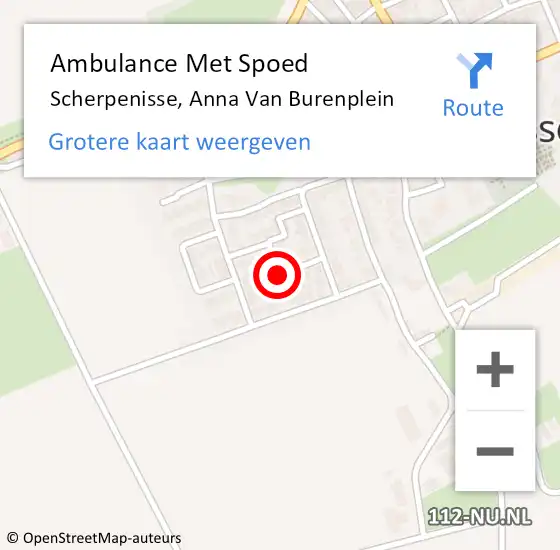 Locatie op kaart van de 112 melding: Ambulance Met Spoed Naar Scherpenisse, Anna Van Burenplein op 18 oktober 2015 22:29