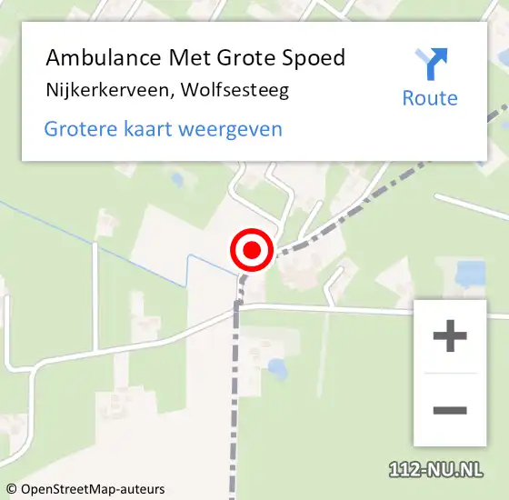 Locatie op kaart van de 112 melding: Ambulance Met Grote Spoed Naar Nijkerkerveen, Wolfsesteeg op 19 oktober 2015 03:05