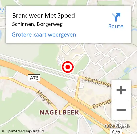 Locatie op kaart van de 112 melding: Brandweer Met Spoed Naar Schinnen, Borgerweg op 19 oktober 2015 06:41