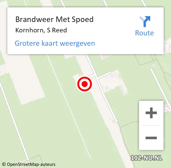 Locatie op kaart van de 112 melding: Brandweer Met Spoed Naar Kornhorn, S Reed op 19 oktober 2015 08:21