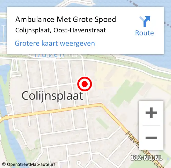 Locatie op kaart van de 112 melding: Ambulance Met Grote Spoed Naar Colijnsplaat, Oost-Havenstraat op 19 oktober 2015 08:58