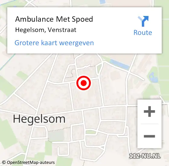 Locatie op kaart van de 112 melding: Ambulance Met Spoed Naar Hegelsom, Venstraat op 24 november 2013 07:00