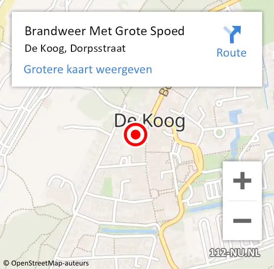 Locatie op kaart van de 112 melding: Brandweer Met Grote Spoed Naar De Koog, Dorpsstraat op 19 oktober 2015 12:13