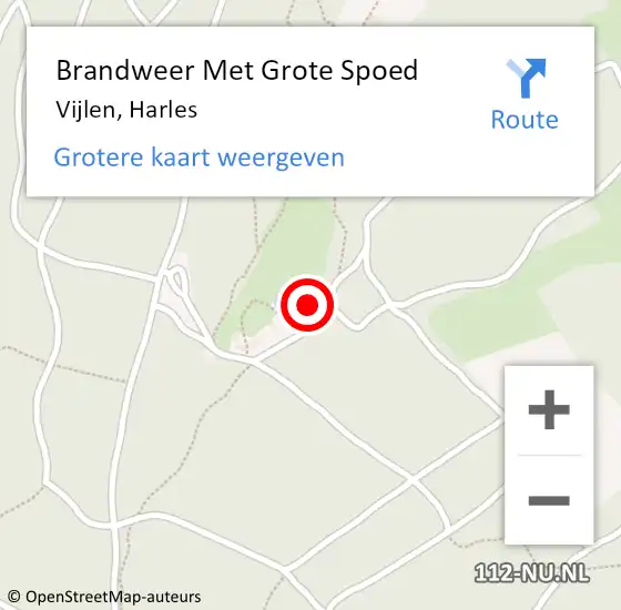 Locatie op kaart van de 112 melding: Brandweer Met Grote Spoed Naar Vijlen, Harles op 19 oktober 2015 12:43