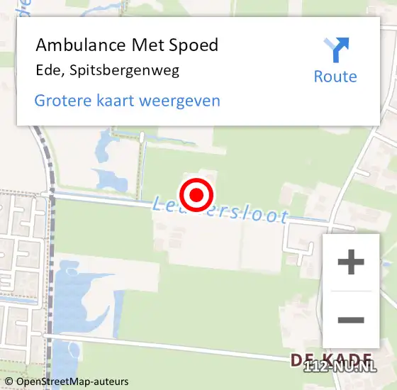 Locatie op kaart van de 112 melding: Ambulance Met Spoed Naar Ede, Spitsbergenweg op 19 oktober 2015 15:40