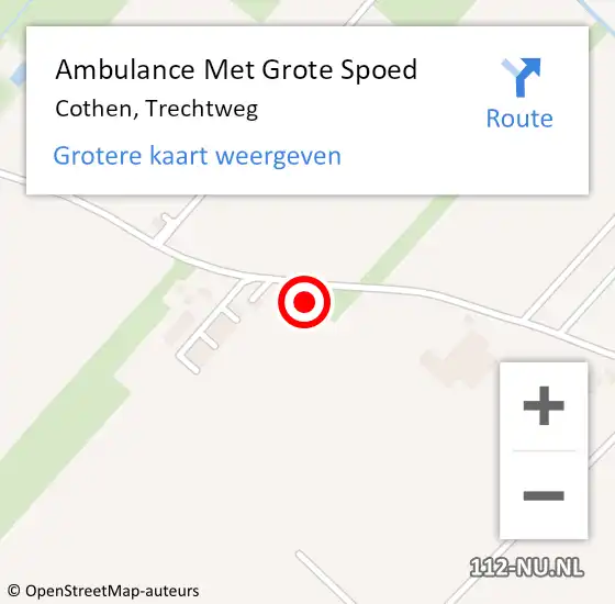 Locatie op kaart van de 112 melding: Ambulance Met Grote Spoed Naar Cothen, Trechtweg op 19 oktober 2015 16:35