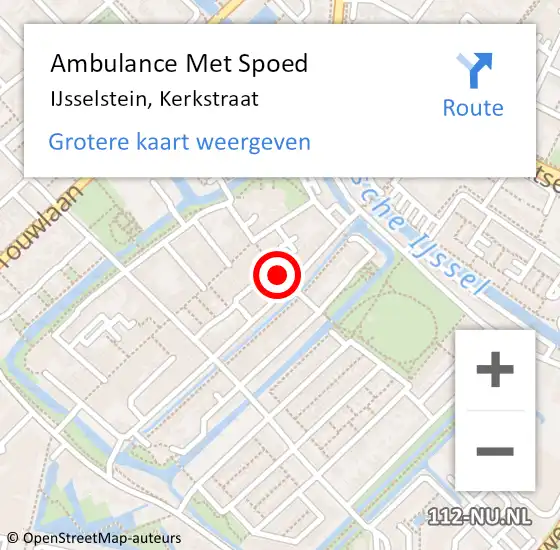 Locatie op kaart van de 112 melding: Ambulance Met Spoed Naar IJsselstein, Kerkstraat op 19 oktober 2015 18:52