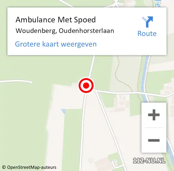 Locatie op kaart van de 112 melding: Ambulance Met Spoed Naar Woudenberg, Oudenhorsterlaan op 19 oktober 2015 18:53