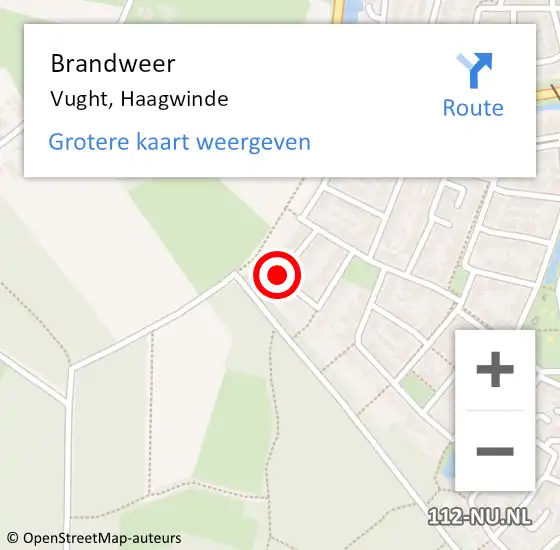 Locatie op kaart van de 112 melding: Brandweer Vught, Haagwinde op 19 oktober 2015 20:41