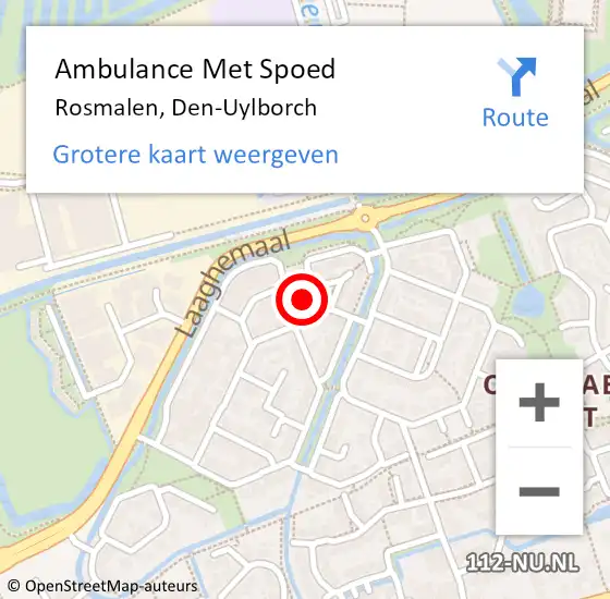 Locatie op kaart van de 112 melding: Ambulance Met Spoed Naar Rosmalen, Den-Uylborch op 24 november 2013 09:26