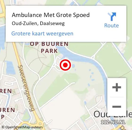 Locatie op kaart van de 112 melding: Ambulance Met Grote Spoed Naar Oud-Zuilen, Daalseweg op 19 oktober 2015 21:49