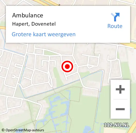 Locatie op kaart van de 112 melding: Ambulance Hapert, Dovenetel op 20 oktober 2015 09:50