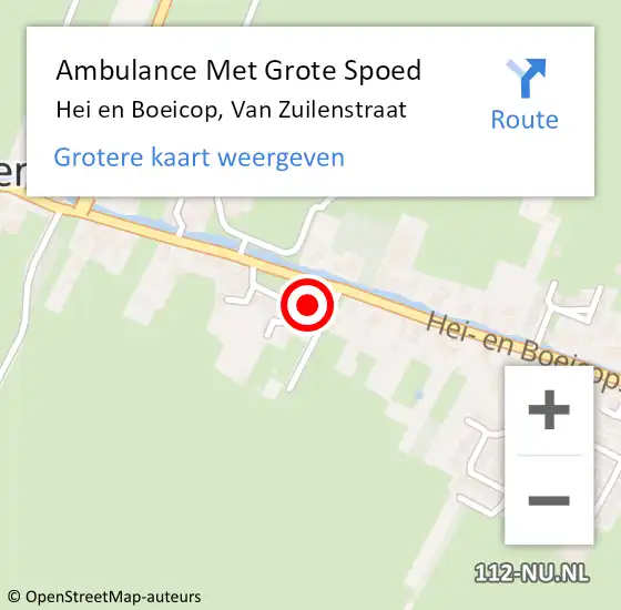 Locatie op kaart van de 112 melding: Ambulance Met Grote Spoed Naar Hei en Boeicop, Van Zuilenstraat op 20 oktober 2015 10:18