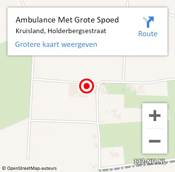 Locatie op kaart van de 112 melding: Ambulance Met Grote Spoed Naar Kruisland, Holderbergsestraat op 24 november 2013 10:27