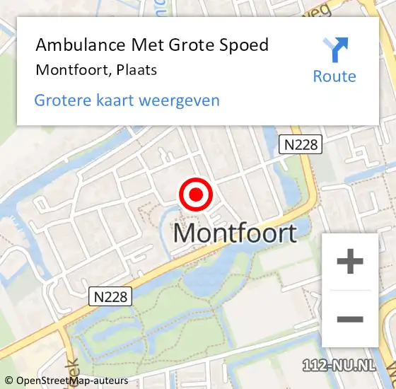 Locatie op kaart van de 112 melding: Ambulance Met Grote Spoed Naar Montfoort, Plaats op 20 oktober 2015 12:28