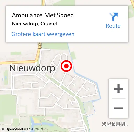 Locatie op kaart van de 112 melding: Ambulance Met Spoed Naar Nieuwdorp, Citadel op 24 november 2013 11:02