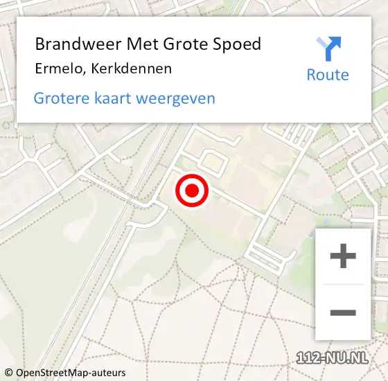 Locatie op kaart van de 112 melding: Brandweer Met Grote Spoed Naar Ermelo, Kerkdennen op 20 oktober 2015 15:50