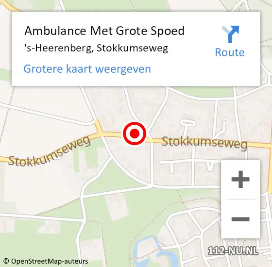 Locatie op kaart van de 112 melding: Ambulance Met Grote Spoed Naar 's-Heerenberg, Stokkumseweg op 20 oktober 2015 15:59