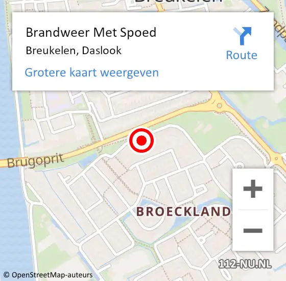 Locatie op kaart van de 112 melding: Brandweer Met Spoed Naar Breukelen, Daslook op 20 oktober 2015 16:04