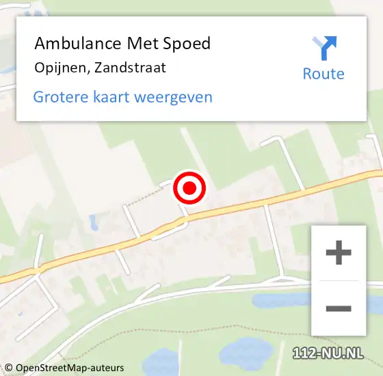 Locatie op kaart van de 112 melding: Ambulance Met Spoed Naar Opijnen, Zandstraat op 20 oktober 2015 16:52