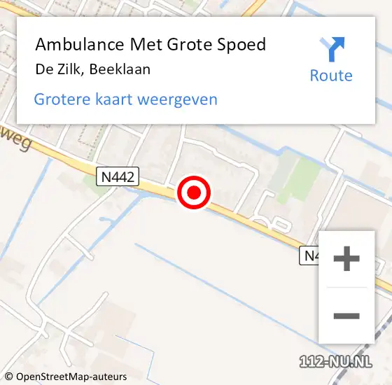 Locatie op kaart van de 112 melding: Ambulance Met Grote Spoed Naar De Zilk, Beeklaan op 20 oktober 2015 17:06