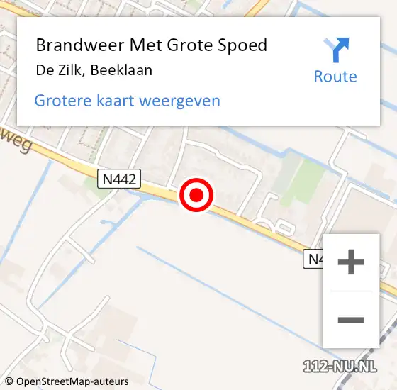 Locatie op kaart van de 112 melding: Brandweer Met Grote Spoed Naar De Zilk, Beeklaan op 20 oktober 2015 17:24