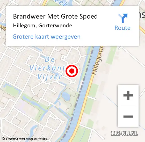 Locatie op kaart van de 112 melding: Brandweer Met Grote Spoed Naar Hillegom, Gorterwende op 20 oktober 2015 17:48