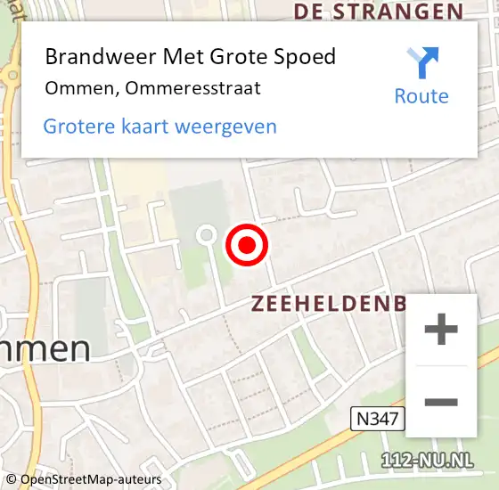 Locatie op kaart van de 112 melding: Brandweer Met Grote Spoed Naar Ommen, Ommeresstraat op 20 oktober 2015 19:33