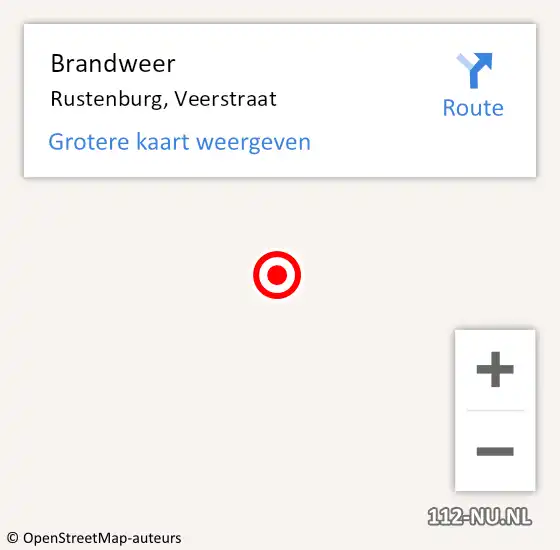 Locatie op kaart van de 112 melding: Brandweer Rustenburg, Veerstraat op 24 november 2013 11:46