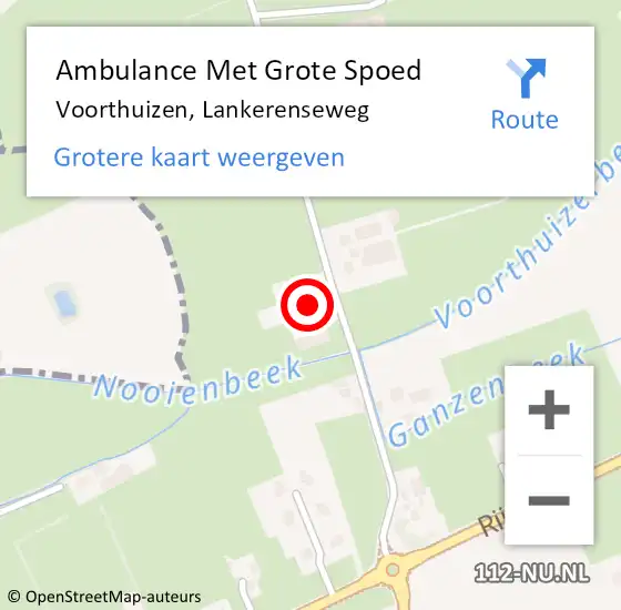 Locatie op kaart van de 112 melding: Ambulance Met Grote Spoed Naar Voorthuizen, Lankerenseweg op 21 oktober 2015 00:30