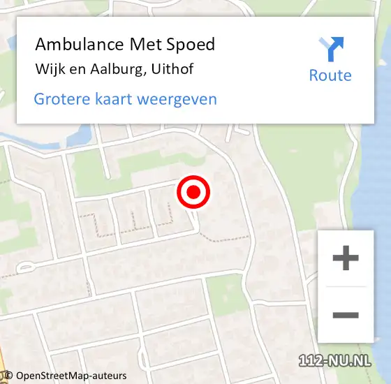 Locatie op kaart van de 112 melding: Ambulance Met Spoed Naar Wijk en Aalburg, Uithof op 21 oktober 2015 04:04