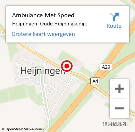 Locatie op kaart van de 112 melding: Ambulance Met Spoed Naar Heijningen, Oude Heijningsedijk op 21 oktober 2015 10:12