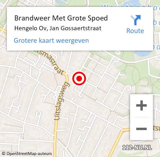 Locatie op kaart van de 112 melding: Brandweer Met Grote Spoed Naar Hengelo Ov, Jan Gossaertstraat op 21 oktober 2015 12:25