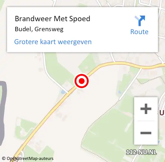 Locatie op kaart van de 112 melding: Brandweer Met Spoed Naar Budel, Grensweg op 21 oktober 2015 13:12