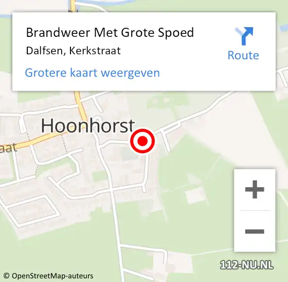 Locatie op kaart van de 112 melding: Brandweer Met Grote Spoed Naar Dalfsen, Kerkstraat op 21 oktober 2015 13:30