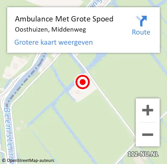 Locatie op kaart van de 112 melding: Ambulance Met Grote Spoed Naar Oosthuizen, Middenweg op 21 oktober 2015 15:12