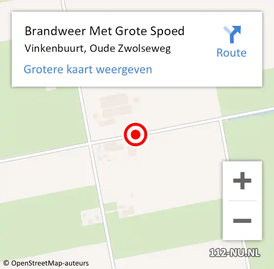 Locatie op kaart van de 112 melding: Brandweer Met Grote Spoed Naar Vinkenbuurt, Oude Zwolseweg op 21 oktober 2015 17:45