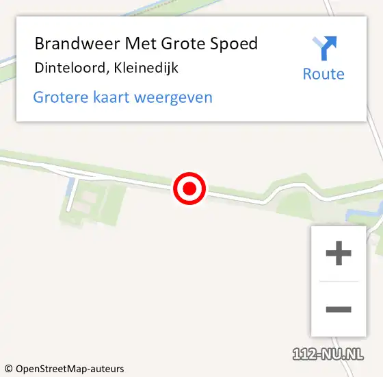 Locatie op kaart van de 112 melding: Brandweer Met Grote Spoed Naar Dinteloord, Kleinedijk op 21 oktober 2015 18:22