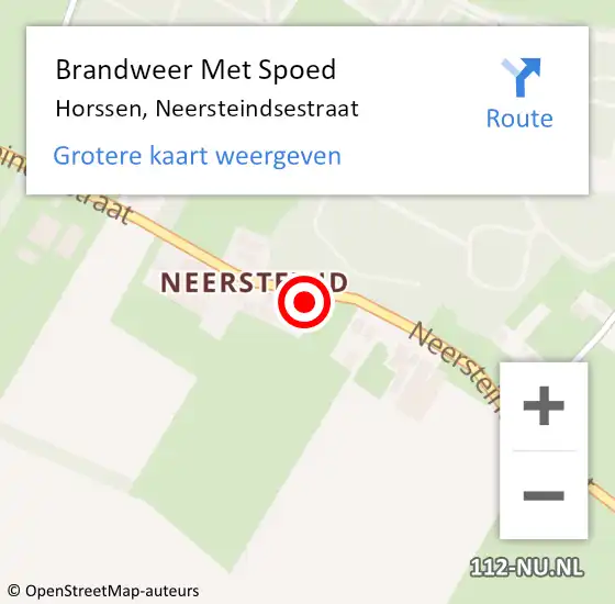 Locatie op kaart van de 112 melding: Brandweer Met Spoed Naar Horssen, Neersteindsestraat op 21 oktober 2015 18:53