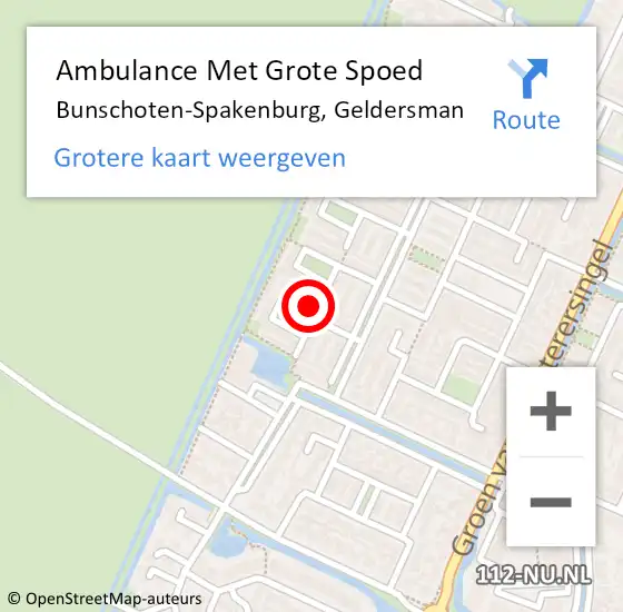 Locatie op kaart van de 112 melding: Ambulance Met Grote Spoed Naar Bunschoten-Spakenburg, Geldersman op 21 oktober 2015 19:04